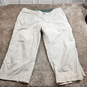 Columbia Sportswear Women Tan Khaki Hiking Capri Pants Size 14 Cropped Outdoor